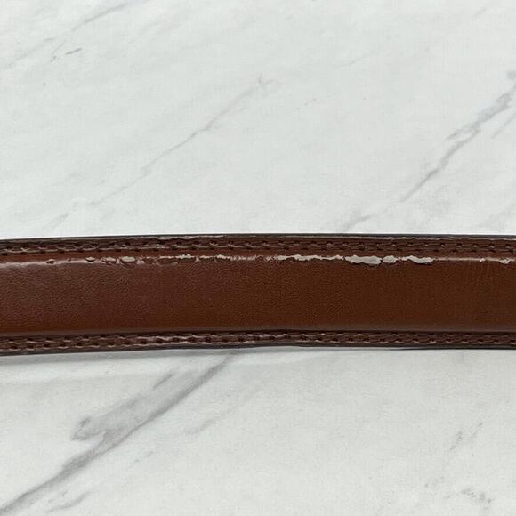 Brown Distressed Genuine Leather Belt Size 38 Mens - Picture 12 of 12